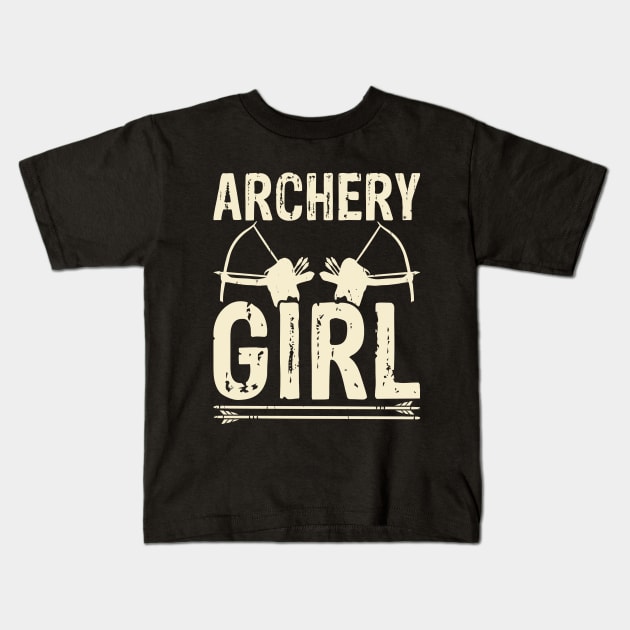 Archery Girl,  Womens Archery Player Kids T-Shirt by Shrtitude